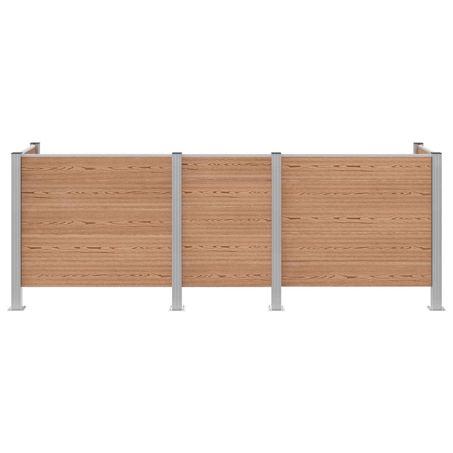 Afvalbak Schutting Bruin 315 x 85 x 115 cm Aluminium en WPC