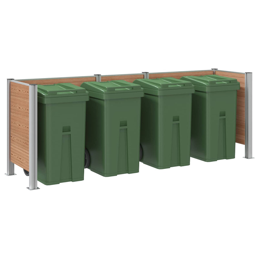 Afvalbak Schutting Bruin 315 x 85 x 115 cm Aluminium en WPC
