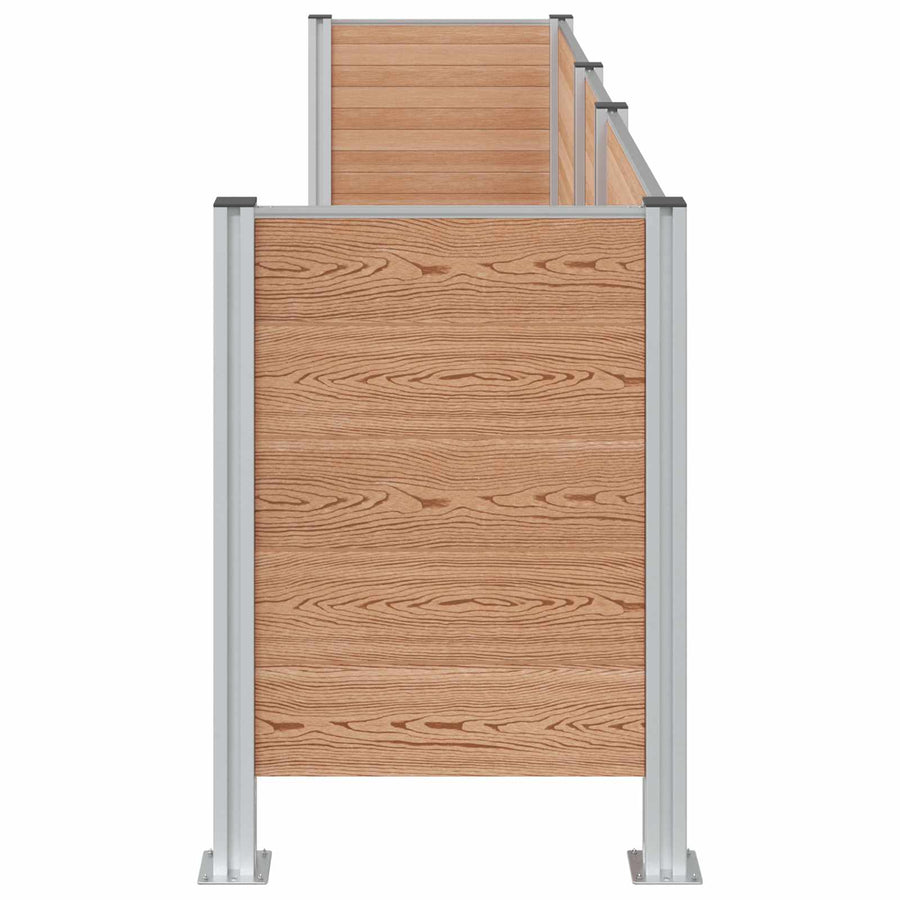Afvalbak Schutting Bruin 315 x 85 x 115 cm Aluminium en WPC