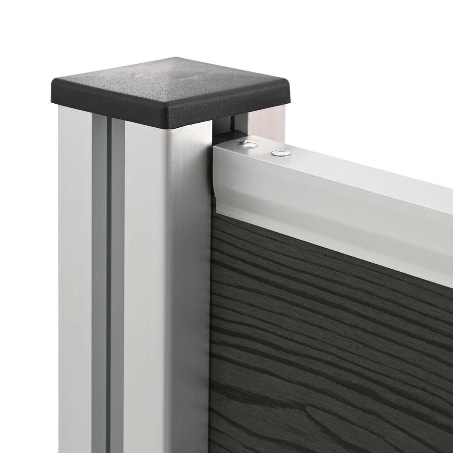 Afvalbak Schutting Grijs 315 x 85 x 115 cm Aluminium en WPC