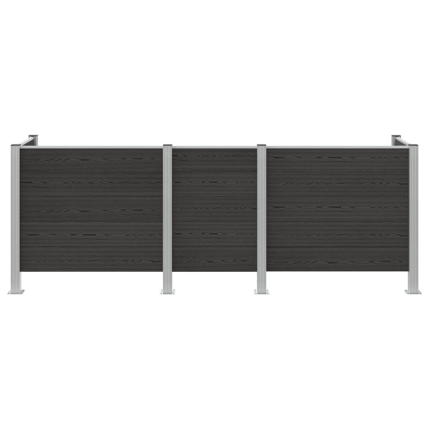 Afvalbak Schutting Grijs 315 x 85 x 115 cm Aluminium en WPC