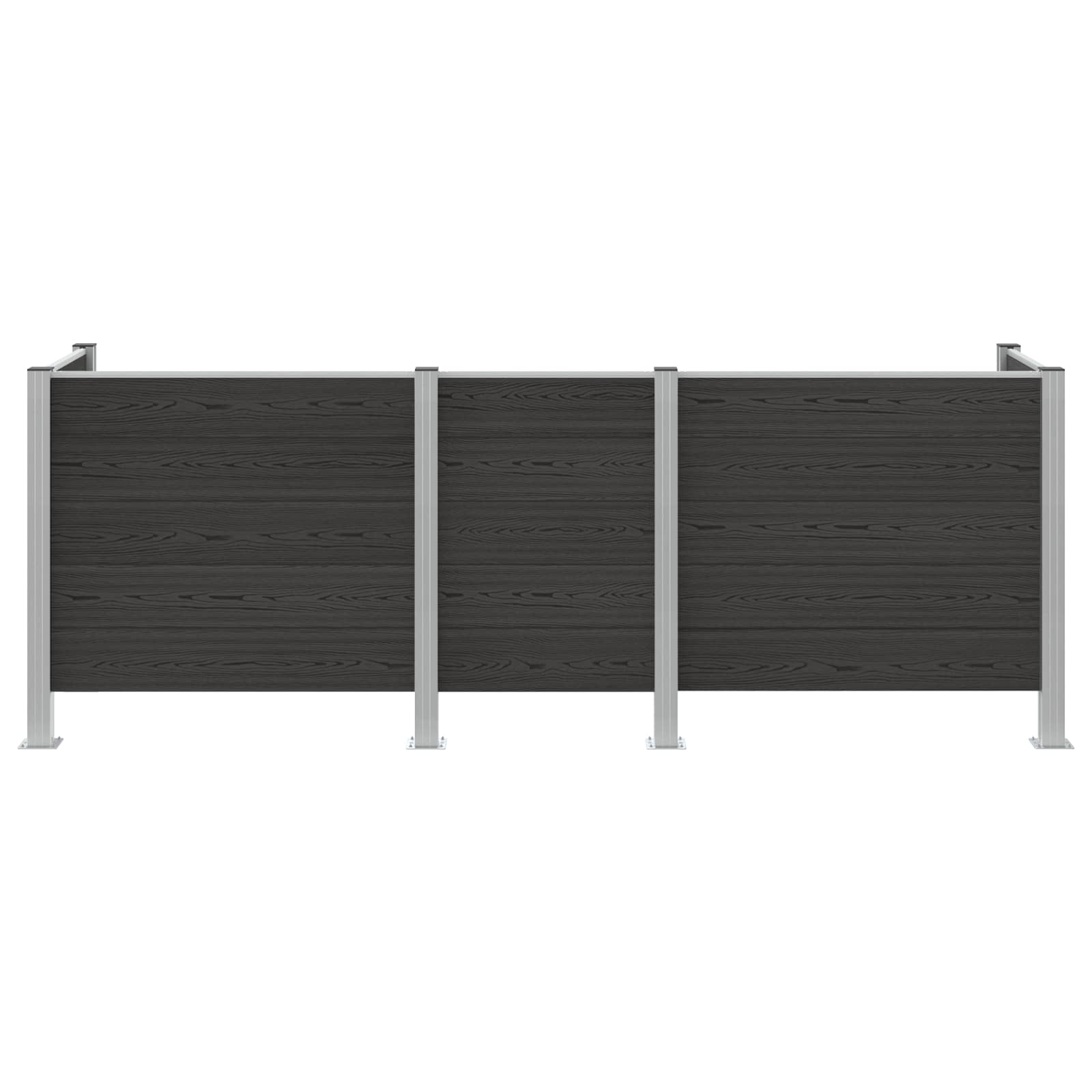 Afvalbak Schutting Grijs 315 x 85 x 115 cm Aluminium en WPC