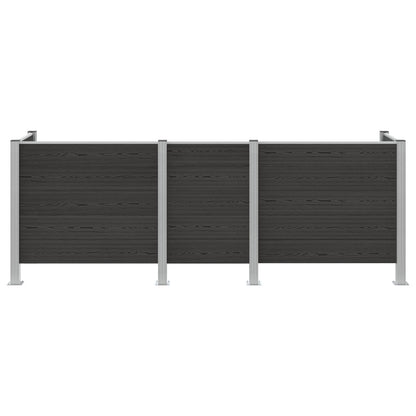 Afvalbak Schutting Grijs 315 x 85 x 115 cm Aluminium en WPC