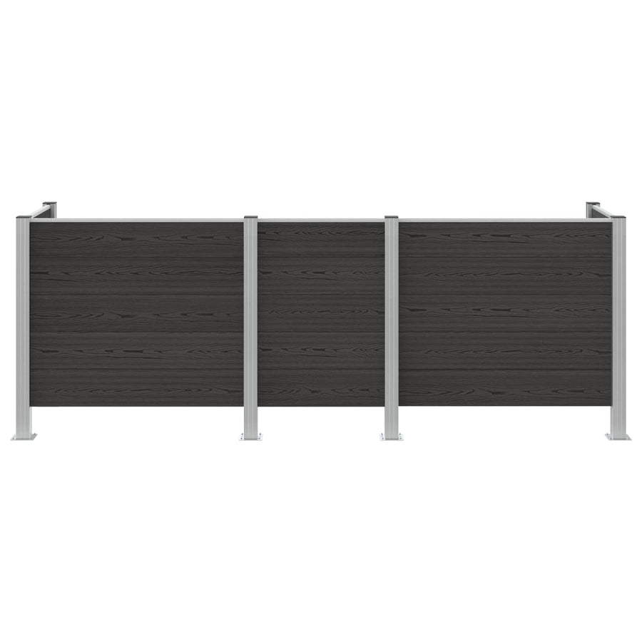 Afvalbak Schutting Grijs 315 x 85 x 115 cm Aluminium en WPC