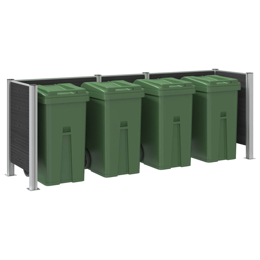 Afvalbak Schutting Grijs 315 x 85 x 115 cm Aluminium en WPC