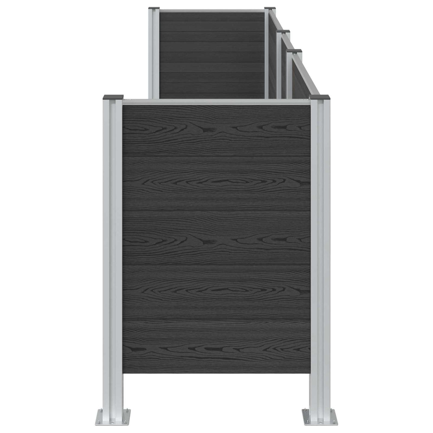 Afvalbak Schutting Grijs 315 x 85 x 115 cm Aluminium en WPC