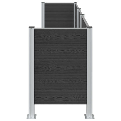 Afvalbak Schutting Grijs 315 x 85 x 115 cm Aluminium en WPC