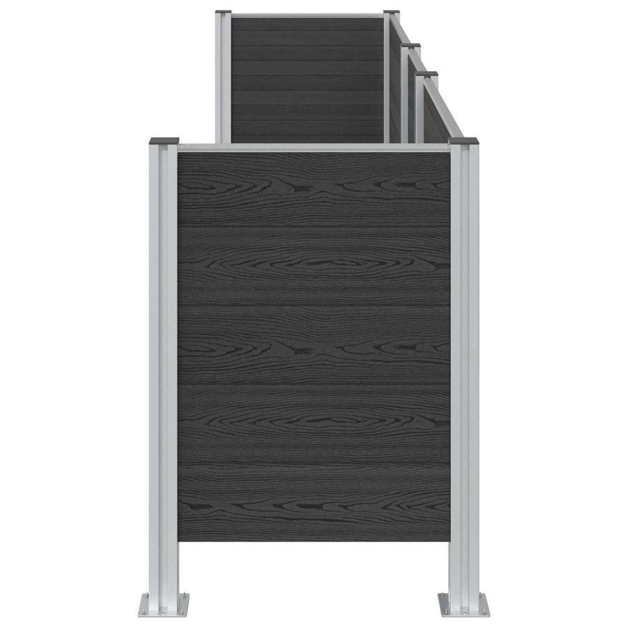 Afvalbak Schutting Grijs 315 x 85 x 115 cm Aluminium en WPC