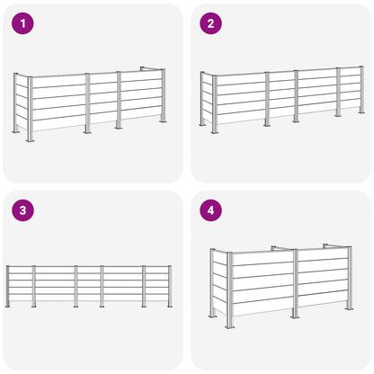 Afvalbak Schutting Grijs 315 x 85 x 115 cm Aluminium en WPC