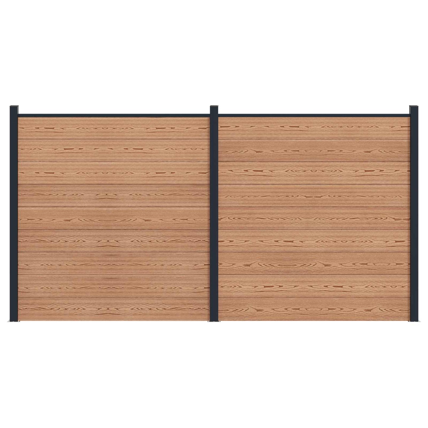 Hekpaneel 2 pcs WPC en Aluminium Bruin