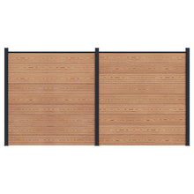 Hekpaneel 2 pcs WPC en Aluminium Bruin