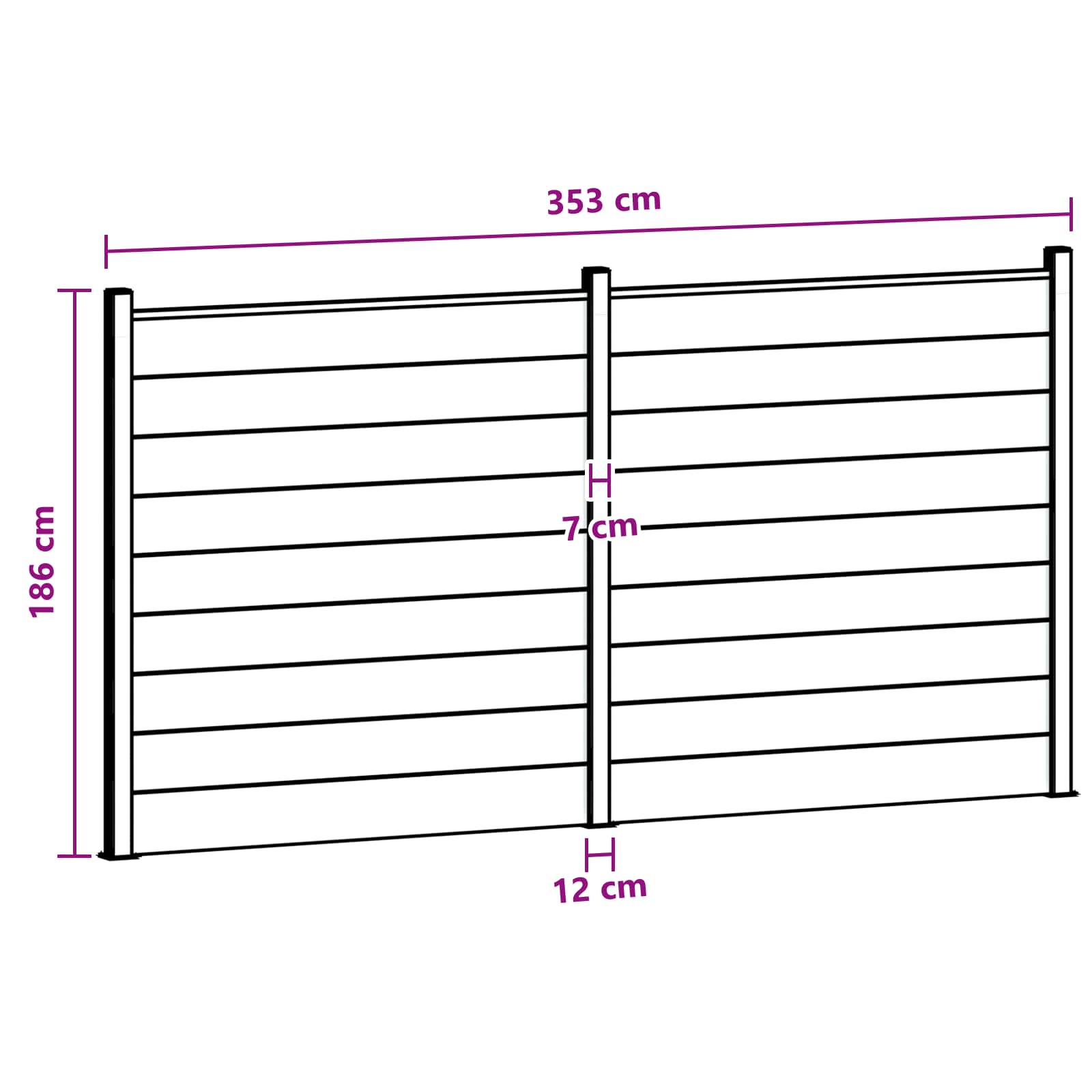 Hekpaneel 2 pcs WPC en Aluminium Bruin