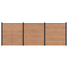 Hekpaneel 3 pcs WPC en Aluminium Bruin