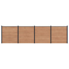 Hekpaneel set 4 stuks WPC aluminium 699x186 cm bruin