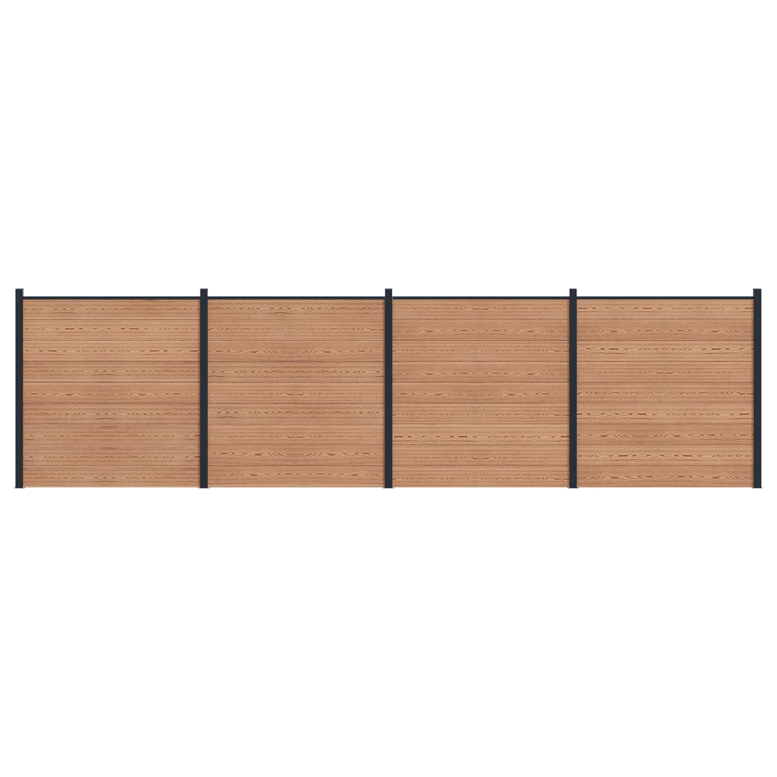 Hekpaneel 4 pcs WPC en Aluminium Bruin