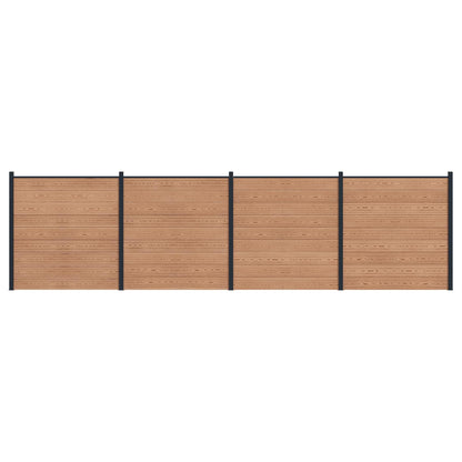 Hekpaneel 4 pcs WPC en Aluminium Bruin
