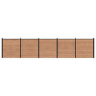Hekpaneel set 5 stuks WPC aluminium bruin 872x186 cm
