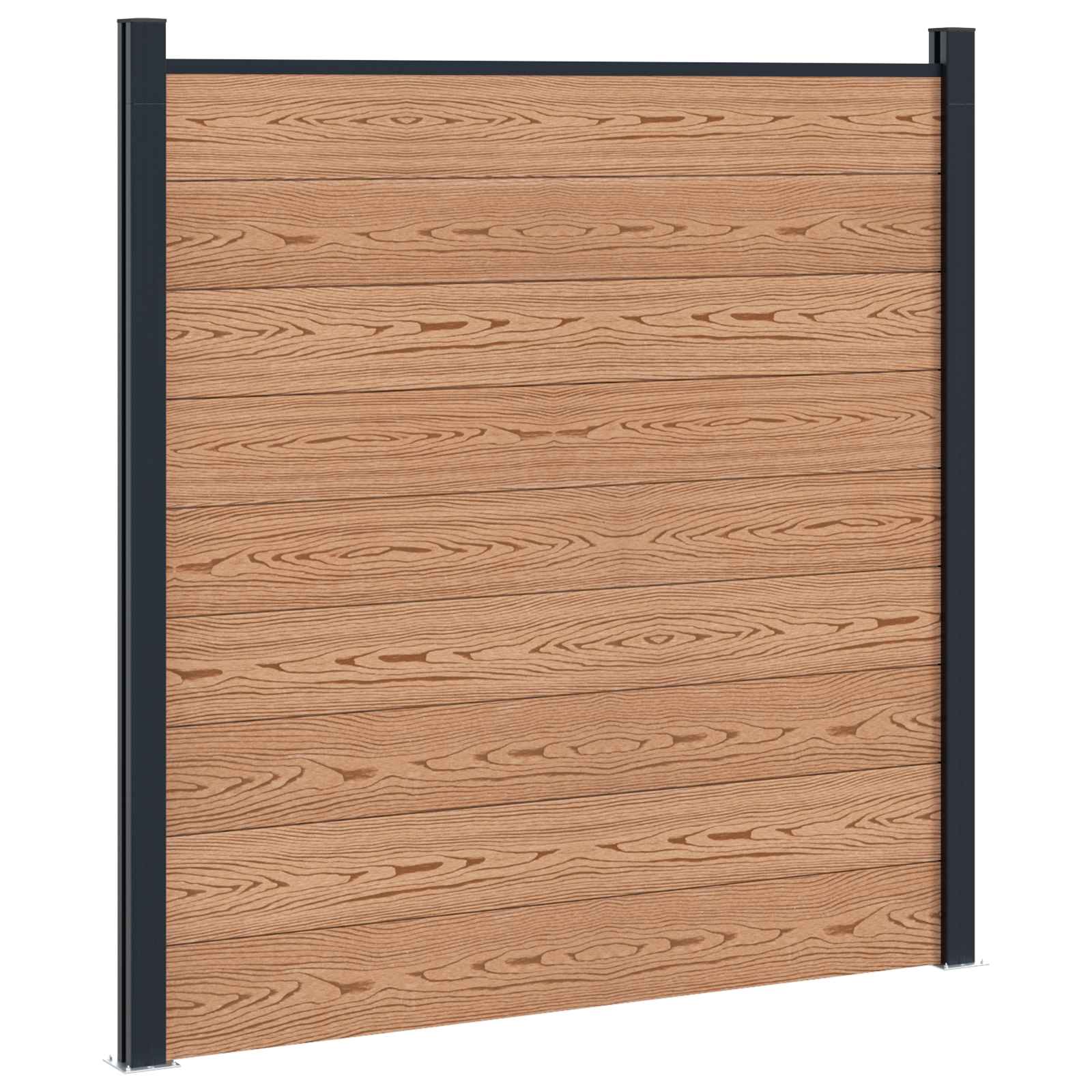 Hekpaneel 6 pcs WPC en Aluminium Bruin