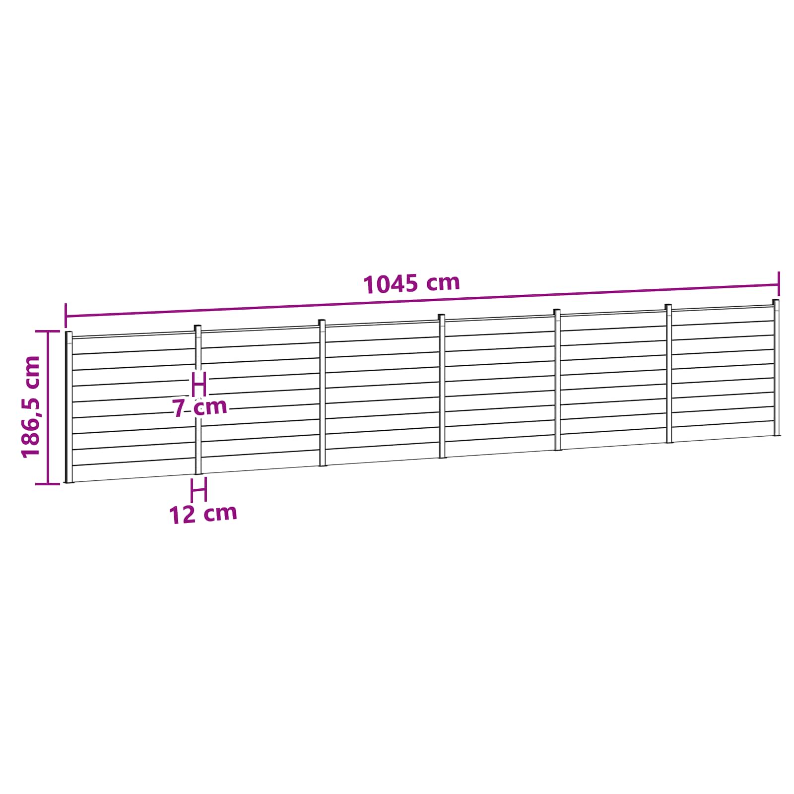 Hekpaneel 6 pcs WPC en Aluminium Bruin