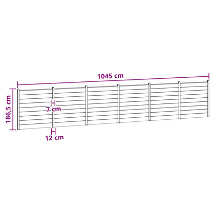 Hekpaneel 6 pcs WPC en Aluminium Bruin