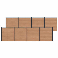 Hekpaneel 8 pcs WPC en Aluminium Bruin