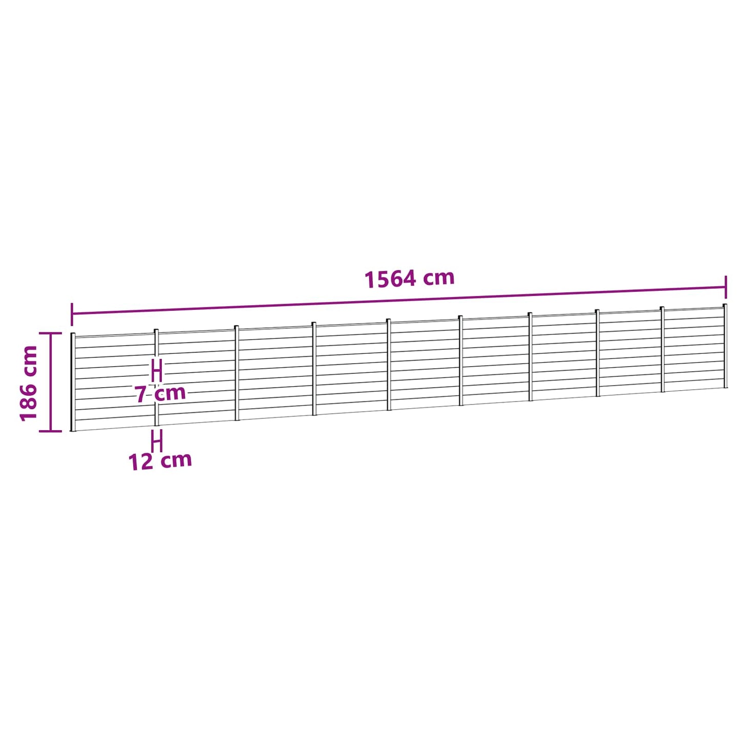 Hekpaneel 9 pcs WPC en Aluminium Bruin