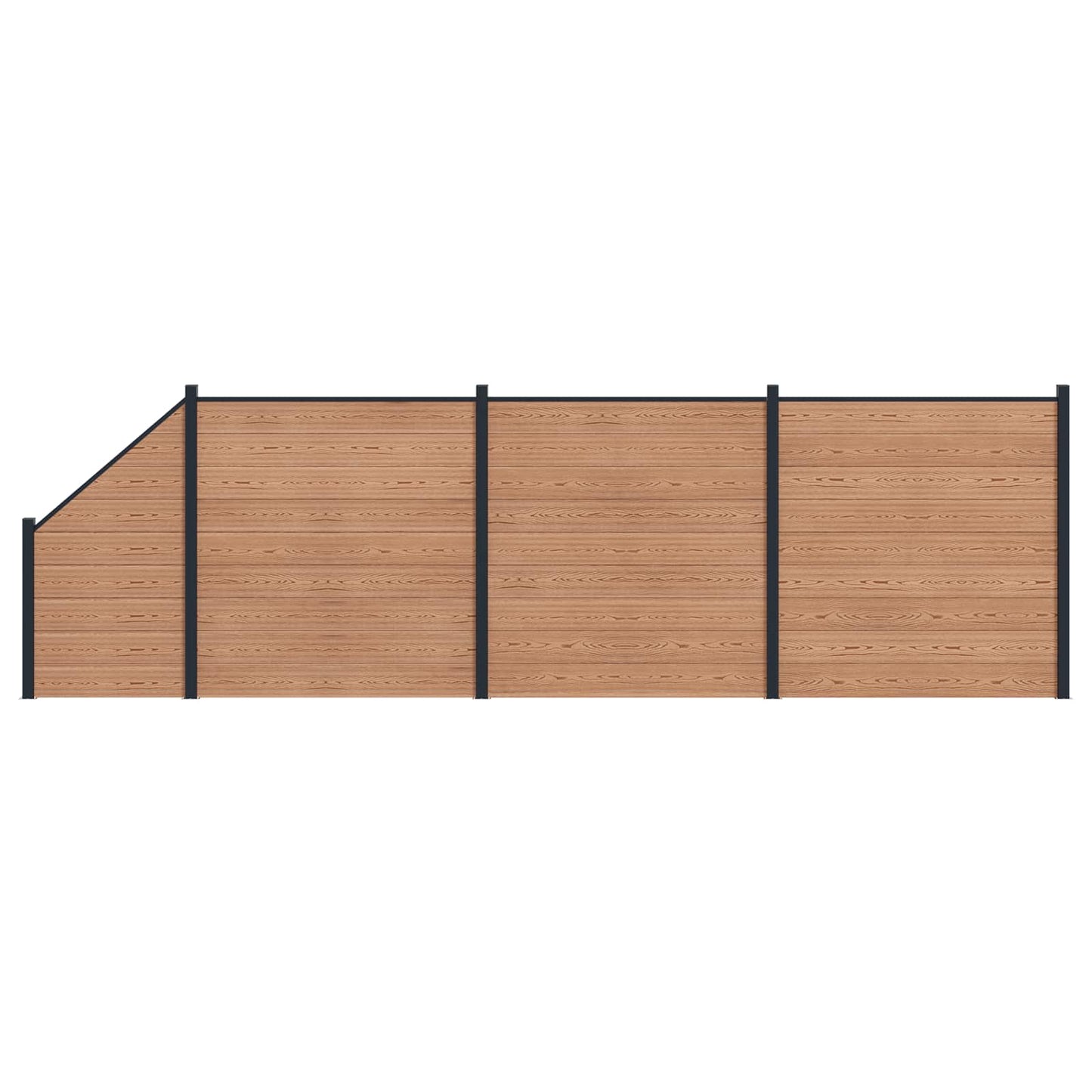 Hekpaneel 4 pcs WPC en Aluminium Bruin