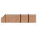 Hekpaneel 5 pcs WPC en Aluminium Bruin
