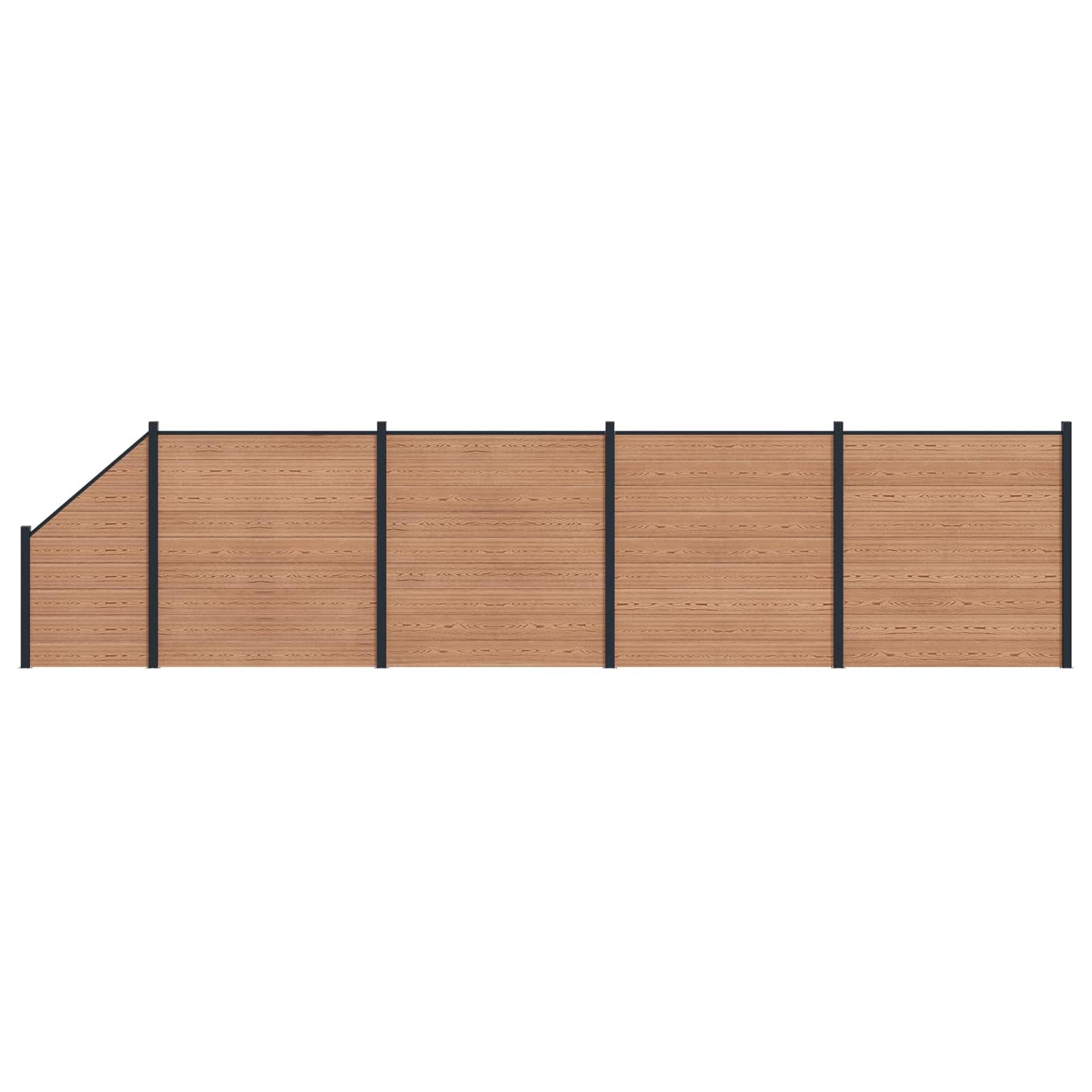 Hekpaneel 5 pcs WPC en Aluminium Bruin