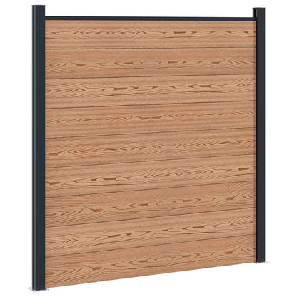 Hekpaneel 5 pcs WPC en Aluminium Bruin