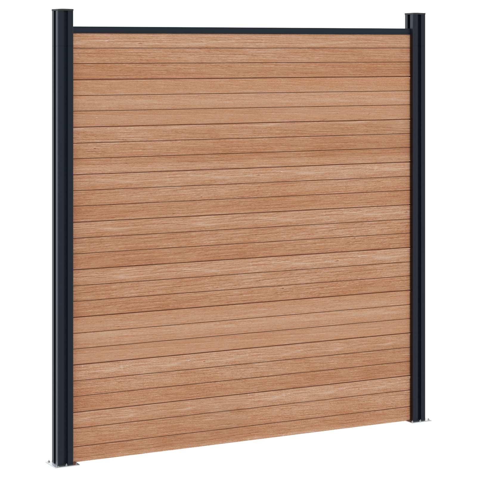 Hekpaneel 5 pcs WPC en Aluminium Bruin