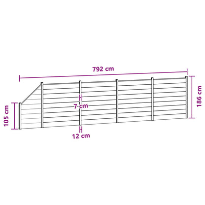 Hekpaneel 5 pcs WPC en Aluminium Bruin