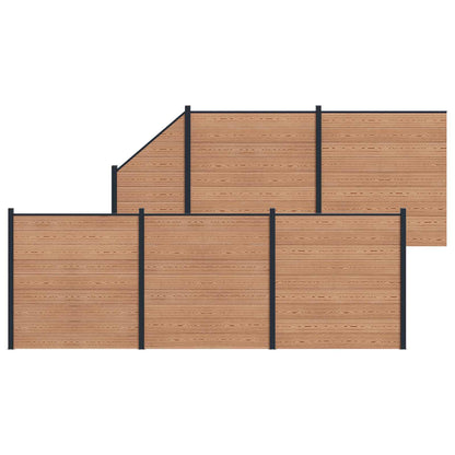 Hekpaneel 6 pcs WPC en Aluminium Bruin