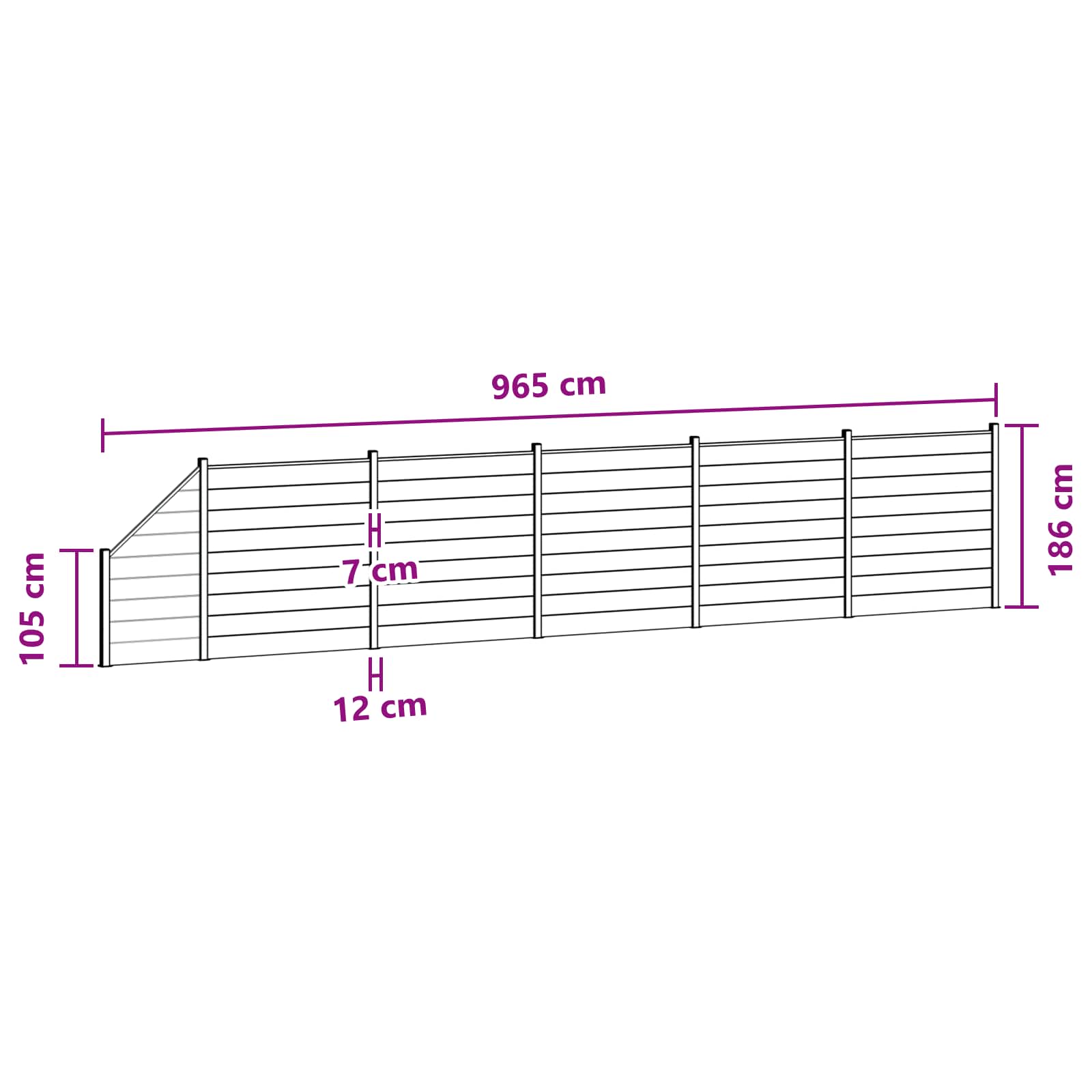 Hekpaneel 6 pcs WPC en Aluminium Bruin