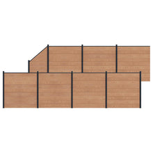 Hekpaneel 8 pcs WPC en Aluminium Bruin