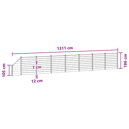 Hekpaneel 8 pcs WPC en Aluminium Bruin