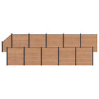 Hekpaneel set 11 stuks WPC aluminium 183x186 cm bruin