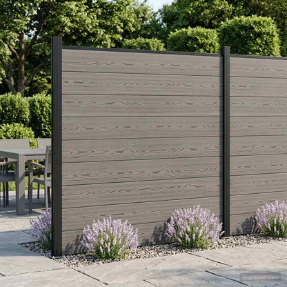 Hek set 1391 x 186 cm WPC en Aluminium Grijs
