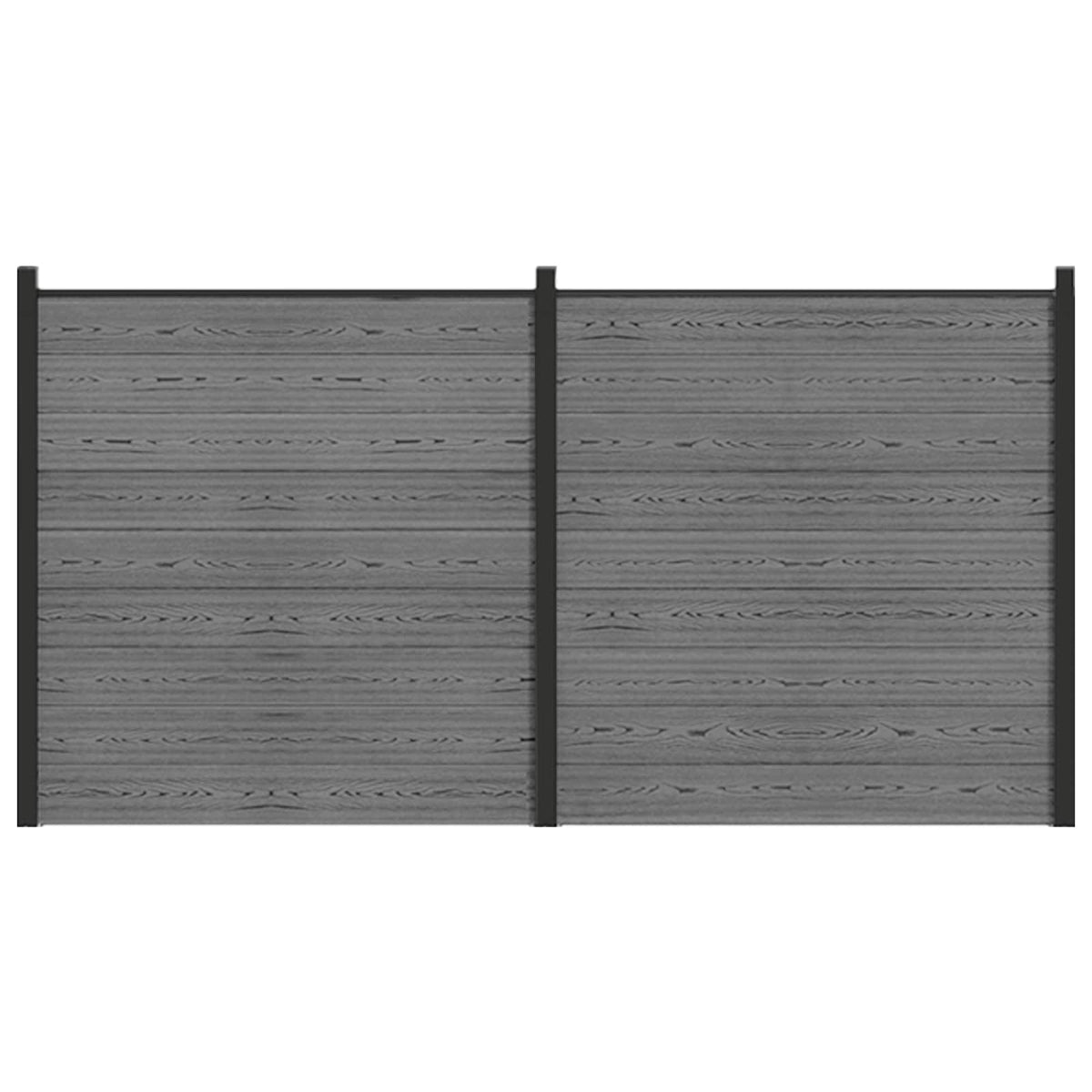 Hek set 353 x 186 cm WPC en Aluminium Grijs