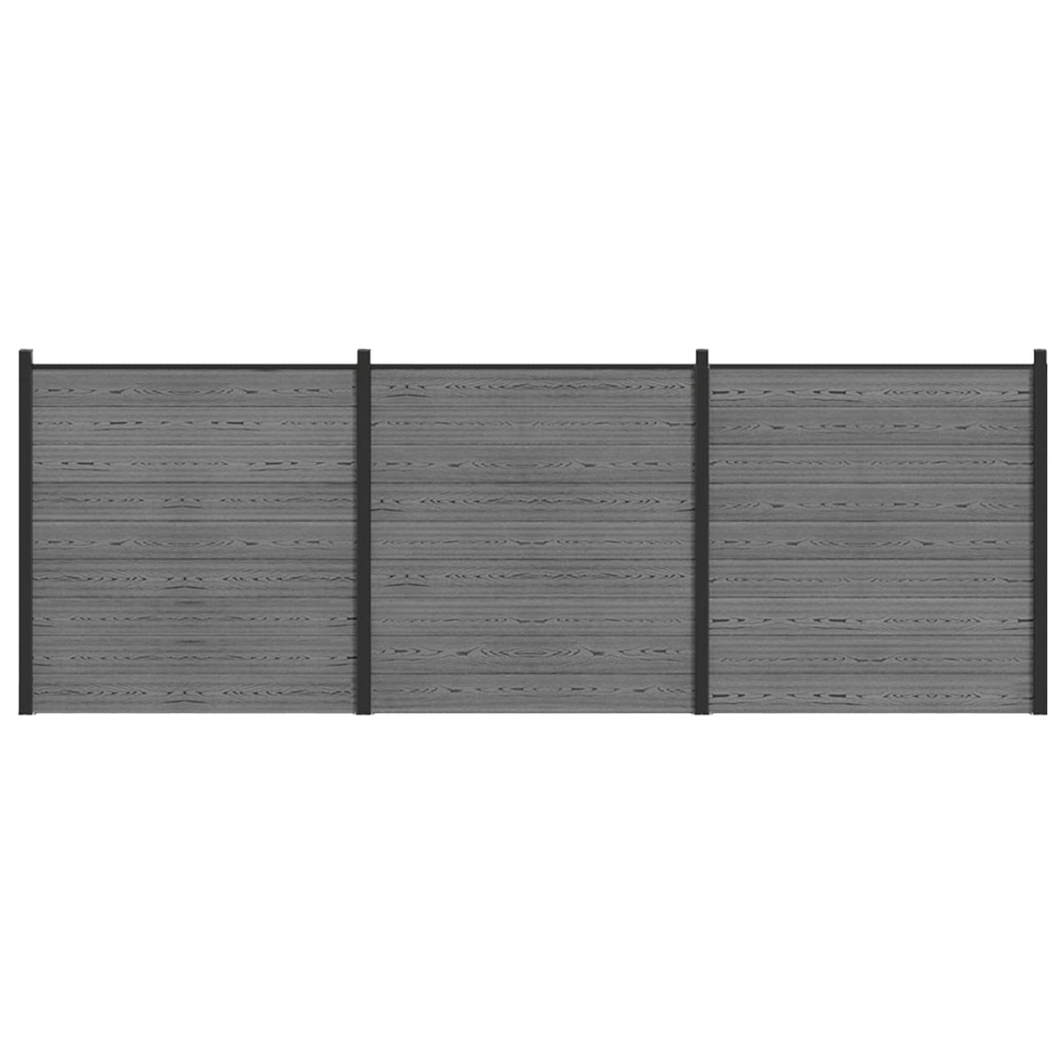 Hek set 526 x 186 cm WPC en Aluminium Grijs