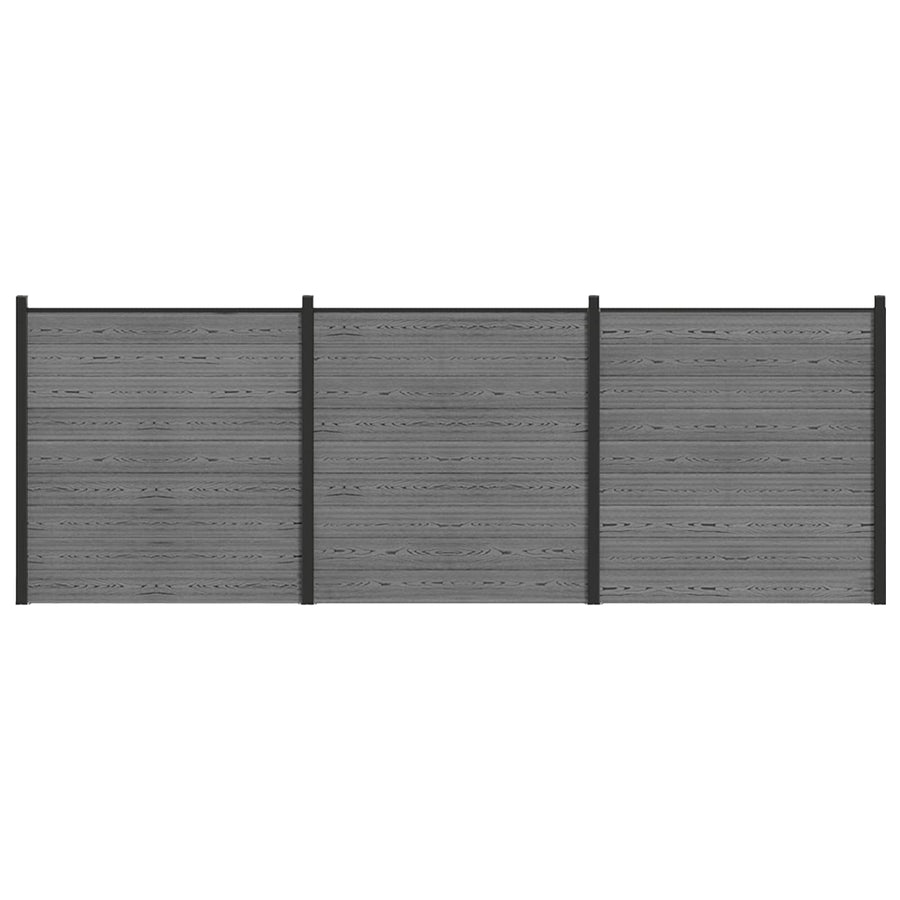 Hek set 526 x 186 cm WPC en Aluminium Grijs