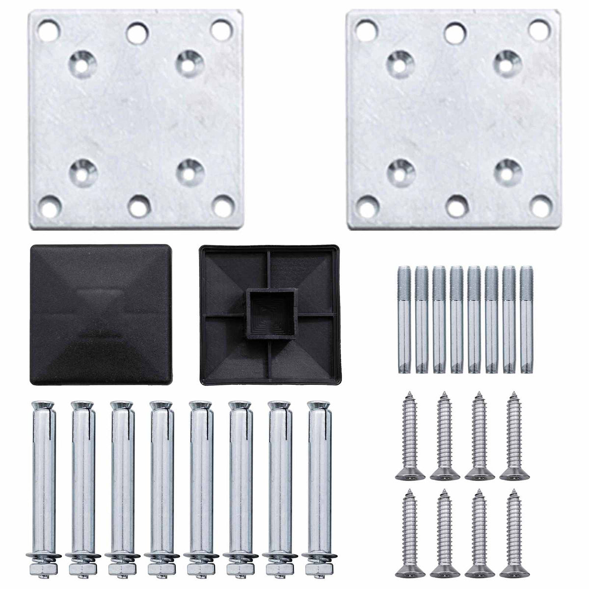 Hek set 699 x 186 cm WPC en Aluminium Grijs
