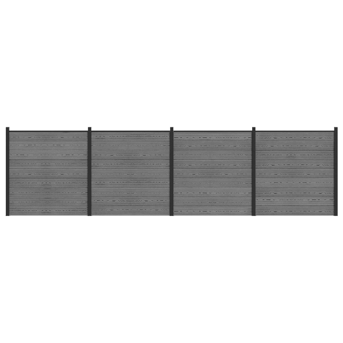 Hek set 699 x 186 cm WPC en Aluminium Grijs