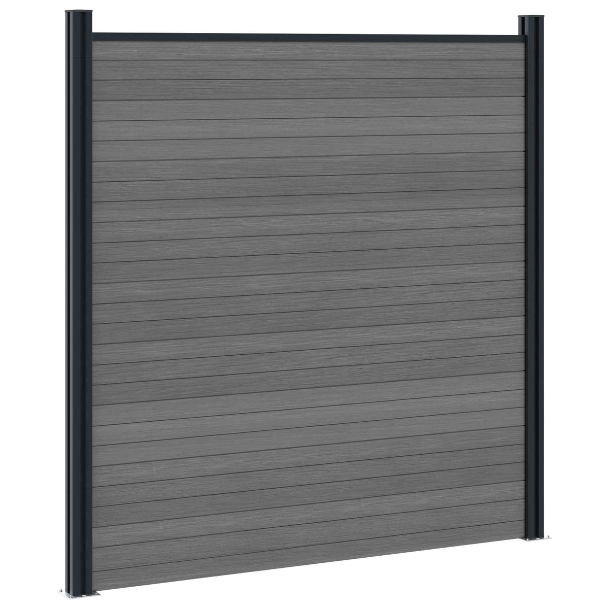 Hek set 699 x 186 cm WPC en Aluminium Grijs