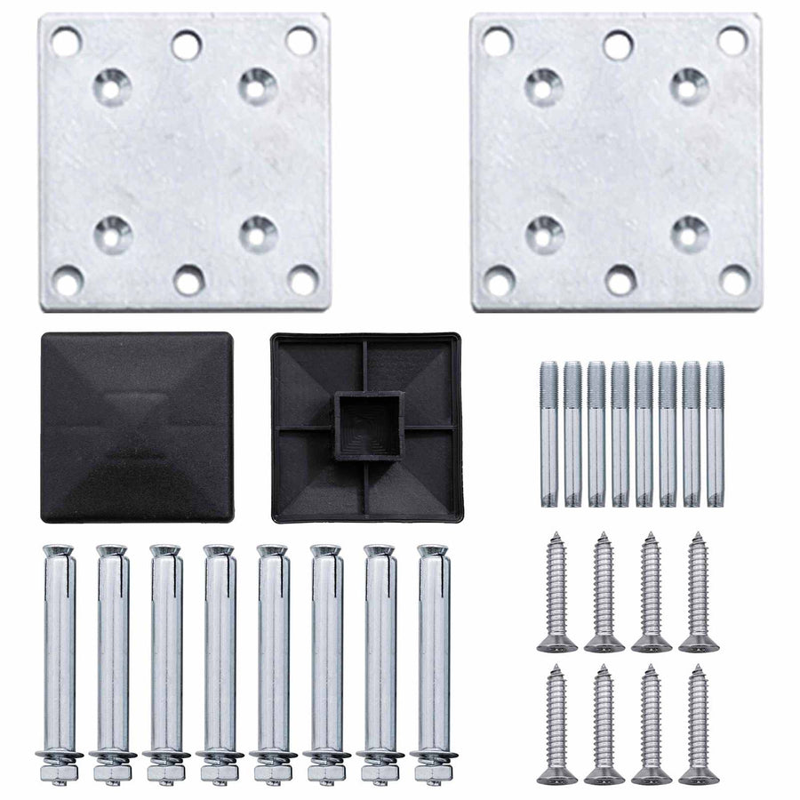 Hekpaneel 5 pcs WPC en Aluminium Grijs