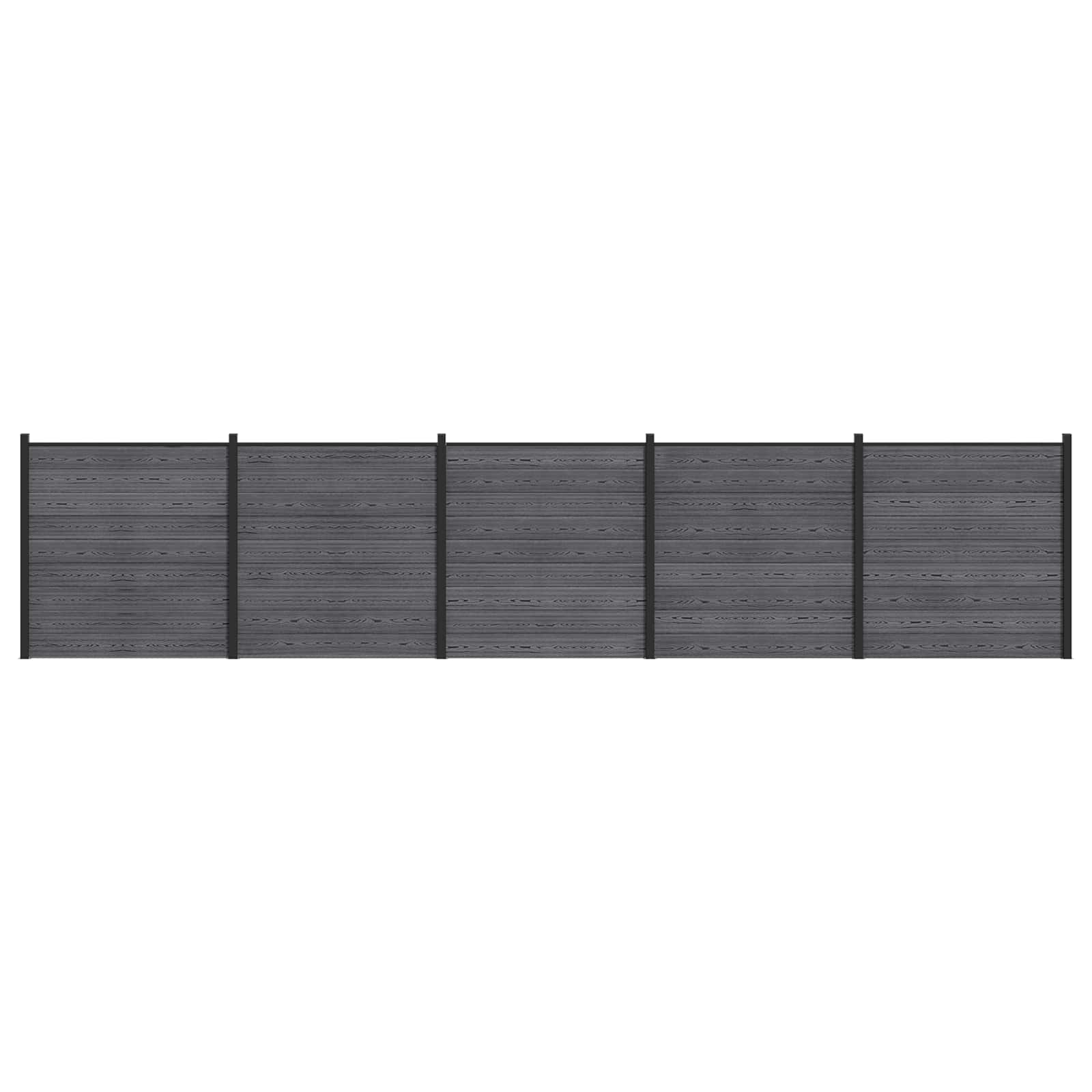 Hekpaneel 5 pcs WPC en Aluminium Grijs