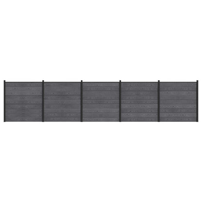 Hekpaneel 5 pcs WPC en Aluminium Grijs