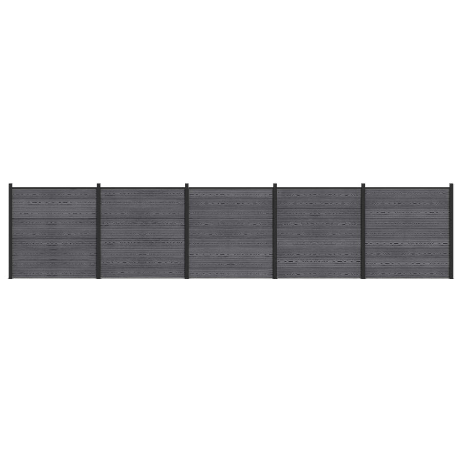 Hekpaneel 5 pcs WPC en Aluminium Grijs