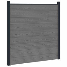 Hekpaneel 5 pcs WPC en Aluminium Grijs