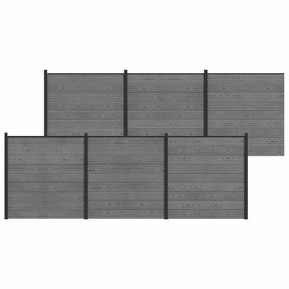 Hek set 1045 x 186 cm WPC en Aluminium Grijs